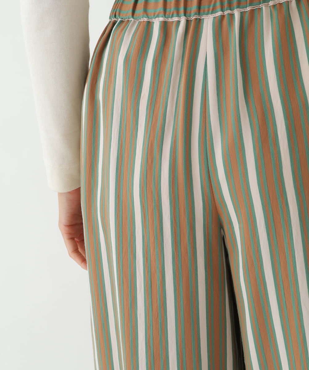 R6LLP15330 HIROKO BIS(小さいサイズ)(メゾン ドゥ サンク) 【小さいサイズ】ストライプパターンワイドパンツ ブラウン系