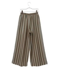 R6LLP15330 HIROKO BIS(小さいサイズ)(メゾン ドゥ サンク) 【小さいサイズ】ストライプパターンワイドパンツ ブラウン系