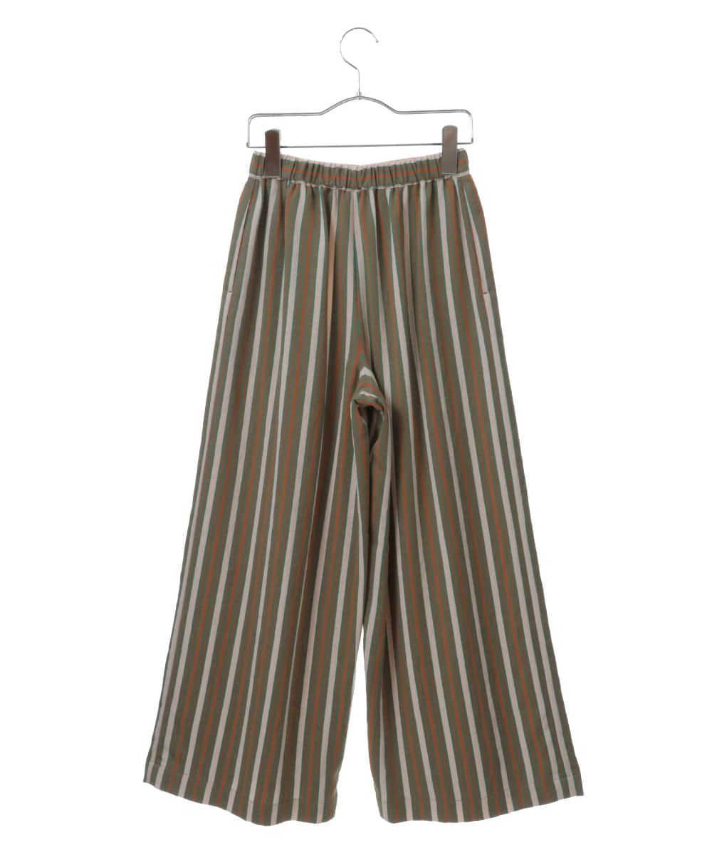 R6LLP15330 HIROKO BIS(小さいサイズ)(メゾン ドゥ サンク) 【小さいサイズ】ストライプパターンワイドパンツ ブラウン系