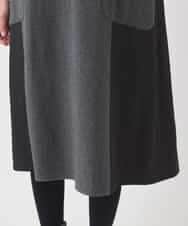 R6PAD27330 HIROKO BIS(小さいサイズ)(メゾン ドゥ サンク) 【小さいサイズ】異素材Vネックジャンパースカート グレー