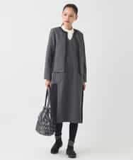 R6PAD27330 HIROKO BIS(小さいサイズ)(メゾン ドゥ サンク) 【小さいサイズ】異素材Vネックジャンパースカート グレー