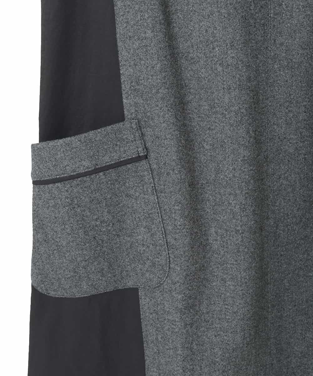 R6PAD27330 HIROKO BIS(小さいサイズ)(メゾン ドゥ サンク) 【小さいサイズ】異素材Vネックジャンパースカート グレー