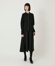 R6PAE42490 HIROKO BIS(小さいサイズ)(メゾン ドゥ サンク) 【小さいサイズ】ラインアクセント切り替えデザインポンチワンピース ブラック