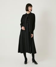 R6PAE42490 HIROKO BIS(小さいサイズ)(メゾン ドゥ サンク) 【小さいサイズ】ラインアクセント切り替えデザインポンチワンピース ブラック