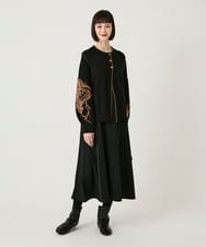 R6PAE42490 HIROKO BIS(小さいサイズ)(メゾン ドゥ サンク) 【小さいサイズ】ラインアクセント切り替えデザインポンチワンピース ブラック