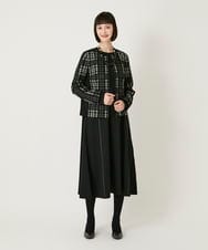 R6PAE42490 HIROKO BIS(小さいサイズ)(メゾン ドゥ サンク) 【小さいサイズ】ラインアクセント切り替えデザインポンチワンピース ブラック