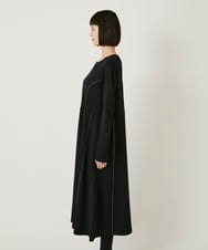 R6PAE42490 HIROKO BIS(小さいサイズ)(メゾン ドゥ サンク) 【小さいサイズ】ラインアクセント切り替えデザインポンチワンピース ブラック