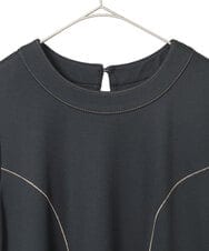 R6PAE42490 HIROKO BIS(小さいサイズ)(メゾン ドゥ サンク) 【小さいサイズ】ラインアクセント切り替えデザインポンチワンピース ブラック