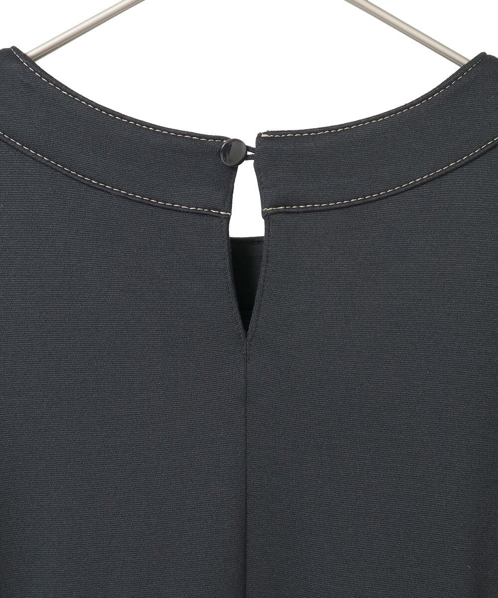 R6PAE42490 HIROKO BIS(小さいサイズ)(メゾン ドゥ サンク) 【小さいサイズ】ラインアクセント切り替えデザインポンチワンピース ブラック