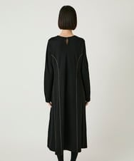 R6PAE42490 HIROKO BIS(小さいサイズ)(メゾン ドゥ サンク) 【小さいサイズ】ラインアクセント切り替えデザインポンチワンピース ブラック