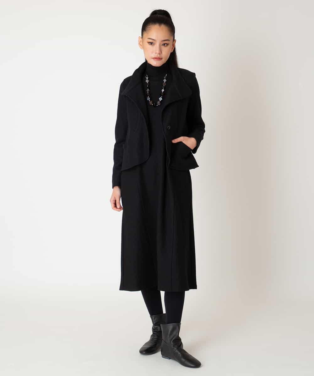 R6PAF02390 HIROKO BIS(小さいサイズ)(メゾン ドゥ サンク) 【小さいサイズ】スムースウールAラインジャンパースカート ブラック