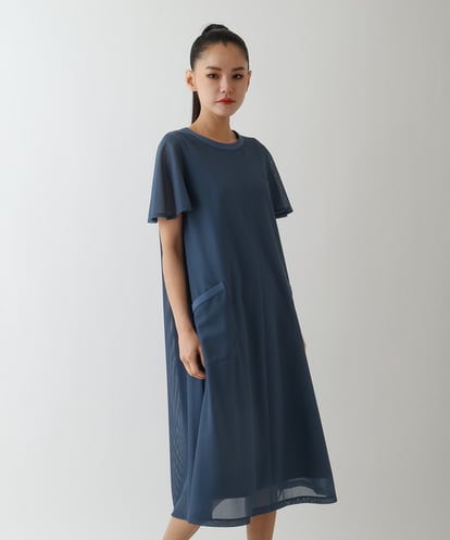R6PGA63330 HIROKO BIS(小さいサイズ) 【小さいサイズ】ラッセルメッシュAラインワンピース
