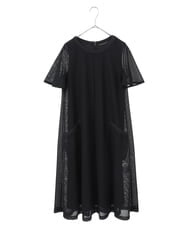 R6PGA63330 HIROKO BIS(小さいサイズ)(メゾン ドゥ サンク) 【小さいサイズ】ラッセルメッシュAラインワンピース ブルー
