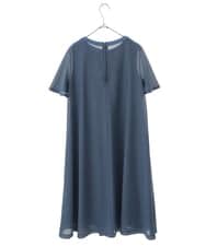 R6PGA63330 HIROKO BIS(小さいサイズ)(メゾン ドゥ サンク) 【小さいサイズ】ラッセルメッシュAラインワンピース ブルー