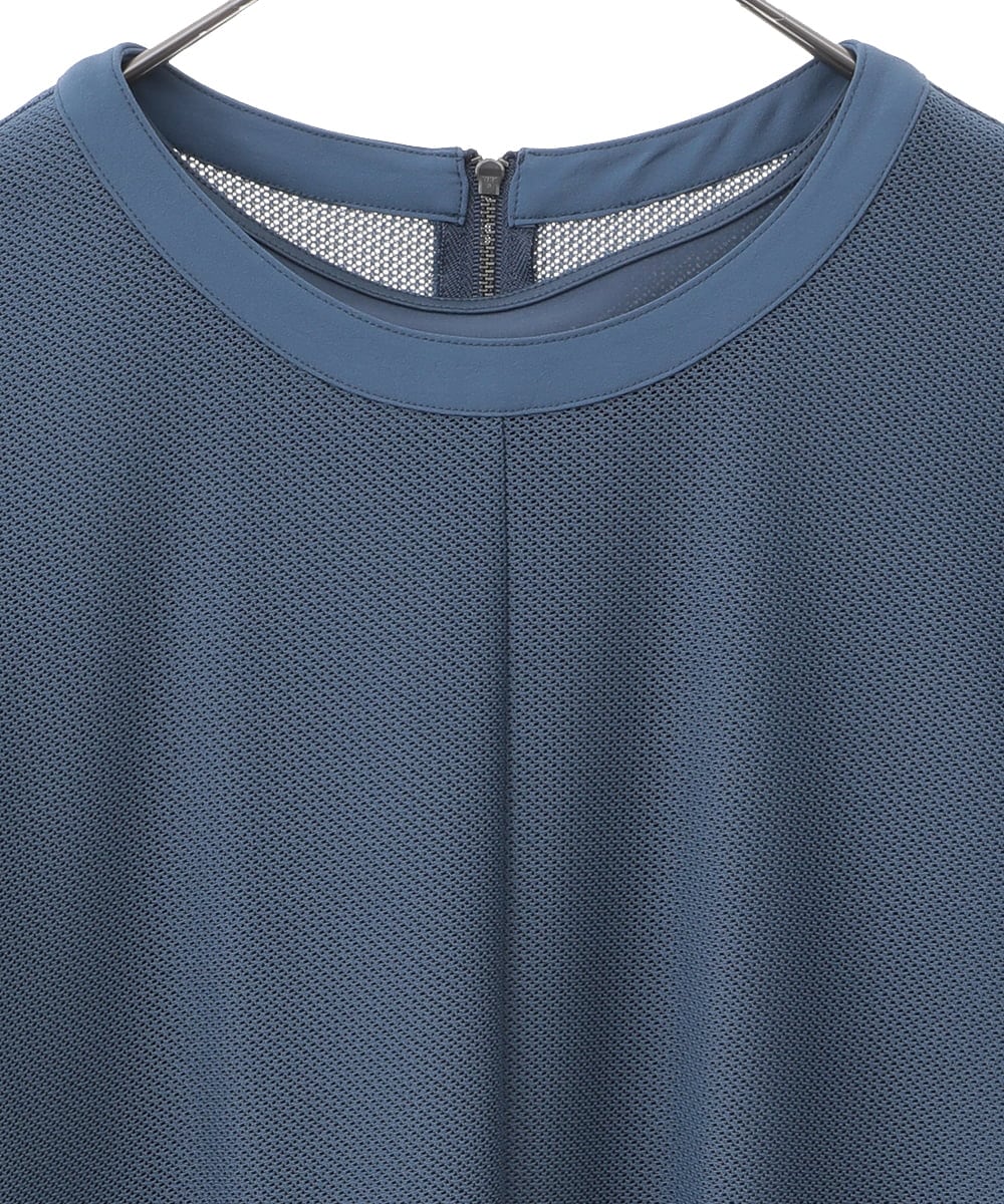 R6PGA63330 HIROKO BIS(小さいサイズ)(メゾン ドゥ サンク) 【小さいサイズ】ラッセルメッシュAラインワンピース ブルー