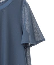 R6PGA63330 HIROKO BIS(小さいサイズ)(メゾン ドゥ サンク) 【小さいサイズ】ラッセルメッシュAラインワンピース ブルー