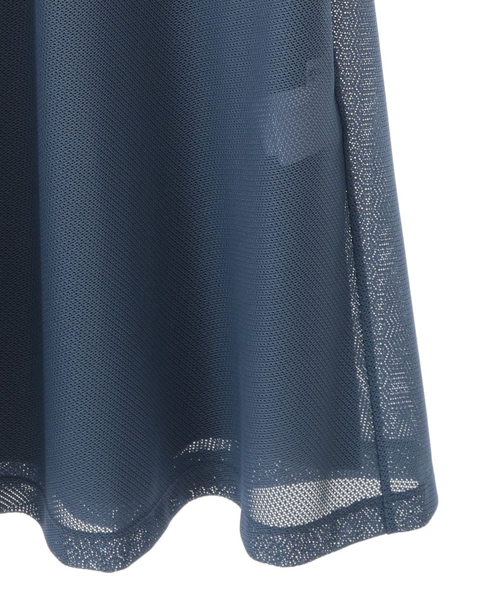 R6PGA63330 HIROKO BIS(小さいサイズ)(メゾン ドゥ サンク) 【小さいサイズ】ラッセルメッシュAラインワンピース ブルー