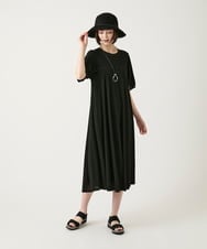 R6PGE02390 HIROKO BIS(小さいサイズ)(メゾン ドゥ サンク) 【小さいサイズ】ケープスリーブデザインワンピース ブラック