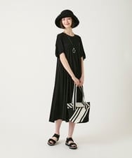 R6PGE02390 HIROKO BIS(小さいサイズ)(メゾン ドゥ サンク) 【小さいサイズ】ケープスリーブデザインワンピース ブラック