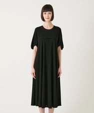 R6PGE02390 HIROKO BIS(小さいサイズ)(メゾン ドゥ サンク) 【小さいサイズ】ケープスリーブデザインワンピース ブラック