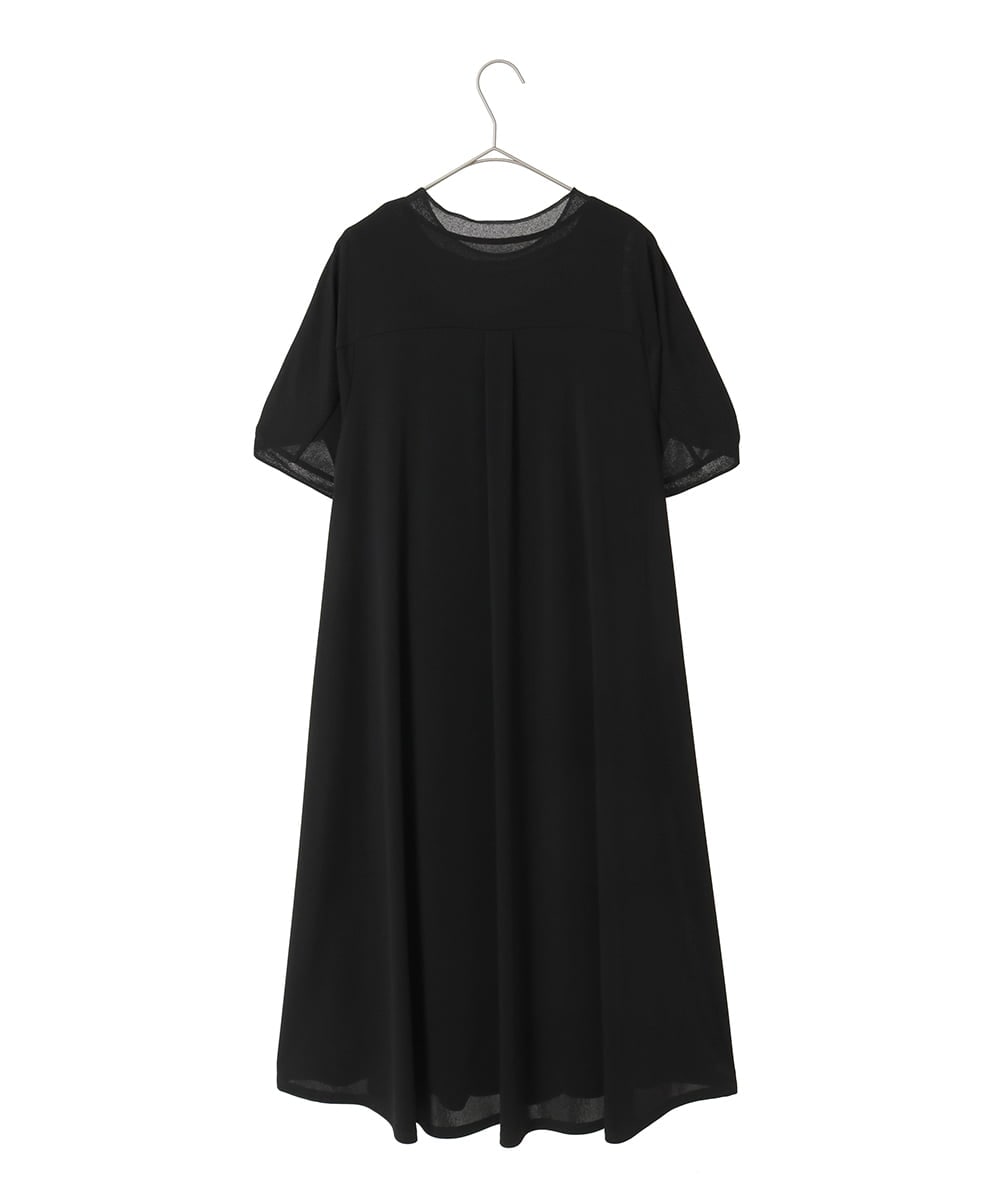 R6PGE02390 HIROKO BIS(小さいサイズ)(メゾン ドゥ サンク) 【小さいサイズ】ケープスリーブデザインワンピース ブラック