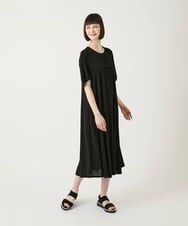 R6PGE02390 HIROKO BIS(小さいサイズ)(メゾン ドゥ サンク) 【小さいサイズ】ケープスリーブデザインワンピース ブラック