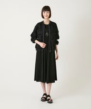 R6PGE02390 HIROKO BIS(小さいサイズ)(メゾン ドゥ サンク) 【小さいサイズ】ケープスリーブデザインワンピース ブラック