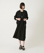 R6PGE02390 HIROKO BIS(小さいサイズ)(メゾン ドゥ サンク) 【小さいサイズ】ケープスリーブデザインワンピース ブラック
