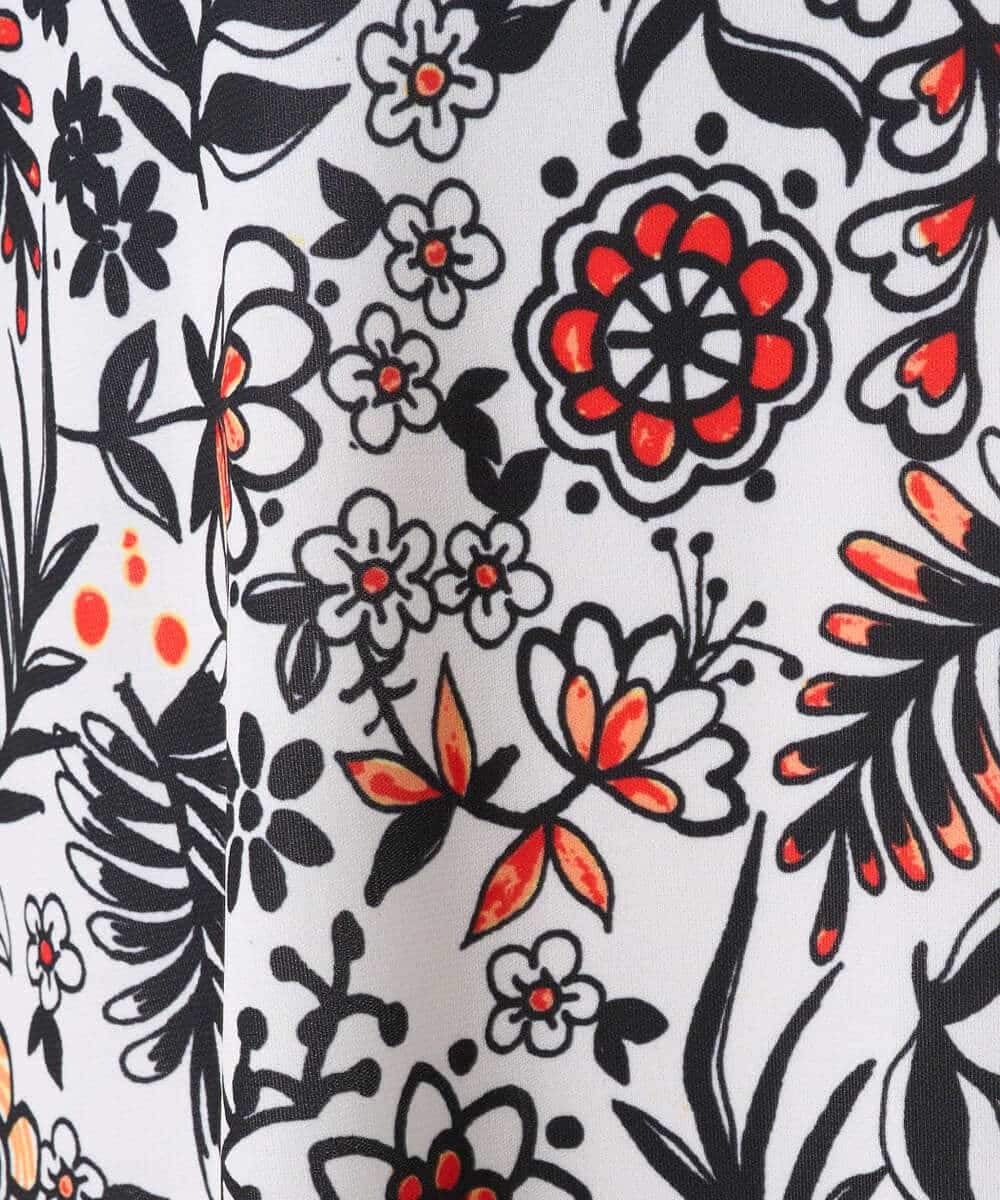 R6PHA12330 HIROKO BIS(小さいサイズ)(メゾン ドゥ サンク) 【小さいサイズ】フラワープリントAラインワンピース ブルー系
