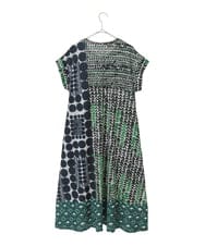 R6PIE06360 HIROKO BIS(小さいサイズ)(メゾン ドゥ サンク) 【小さいサイズ】グラフィカルデザインカットソーワンピース /洗濯機で洗える イエロー