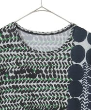 R6PIE06360 HIROKO BIS(小さいサイズ)(メゾン ドゥ サンク) 【小さいサイズ】グラフィカルデザインカットソーワンピース /洗濯機で洗える イエロー