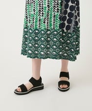 R6PIE06360 HIROKO BIS(小さいサイズ)(メゾン ドゥ サンク) 【小さいサイズ】グラフィカルデザインカットソーワンピース グリーン
