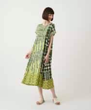 R6PIE06360 HIROKO BIS(小さいサイズ)(メゾン ドゥ サンク) 【小さいサイズ】グラフィカルデザインカットソーワンピース /洗濯機で洗える イエロー