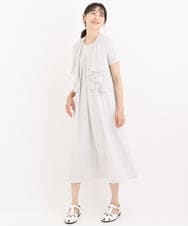 R6PIT22290 HIROKO BIS(小さいサイズ)(メゾン ドゥ サンク) 【小さいサイズ/洗える】シフォンケープジョイントワンピース ライトグレー