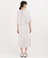 R6PIT22290 HIROKO BIS(小さいサイズ)(メゾン ドゥ サンク) 【小さいサイズ/洗える】シフォンケープジョイントワンピース ライトグレー