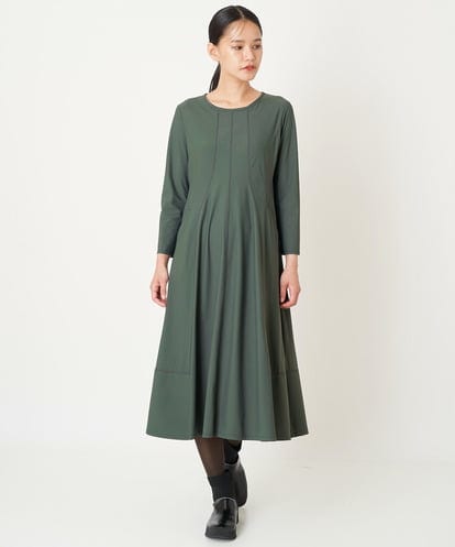 R6PLS11330 HIROKO BIS(小さいサイズ) 【小さいサイズ/洗える】フィット＆フレアトリコットワンピース