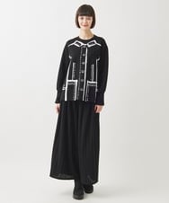 R6QAC42290 HIROKO BIS(小さいサイズ)(メゾン ドゥ サンク) 【小さいサイズ】プリーツニットパンツ ブラック