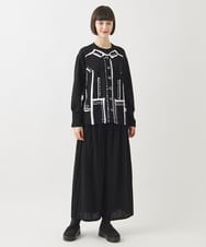 R6QAC42290 HIROKO BIS(小さいサイズ)(メゾン ドゥ サンク) 【小さいサイズ】プリーツニットパンツ ブラック