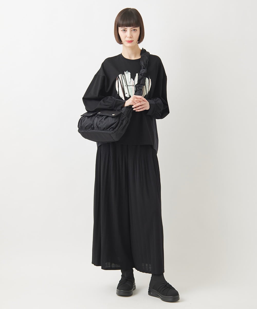 R6QAC42290 HIROKO BIS(小さいサイズ)(メゾン ドゥ サンク) 【小さいサイズ】プリーツニットパンツ ブラック