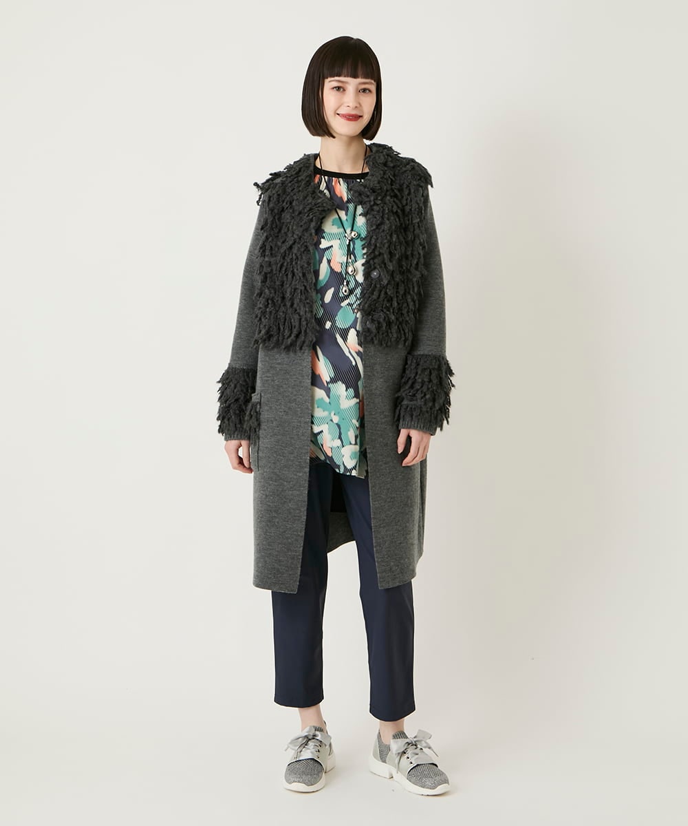 R6QAE30190 HIROKO BIS(小さいサイズ)(メゾン ドゥ サンク) 【小さいサイズ】裏起毛ジョガープルオンパンツ グレー