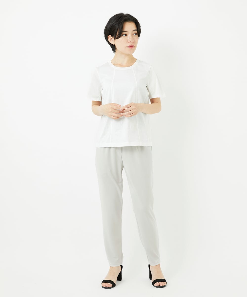 R6QHA81180 HIROKO BIS(小さいサイズ)(メゾン ドゥ サンク) 【小さいサイズ】ストレッチポンチテーパードパンツ ベージュ