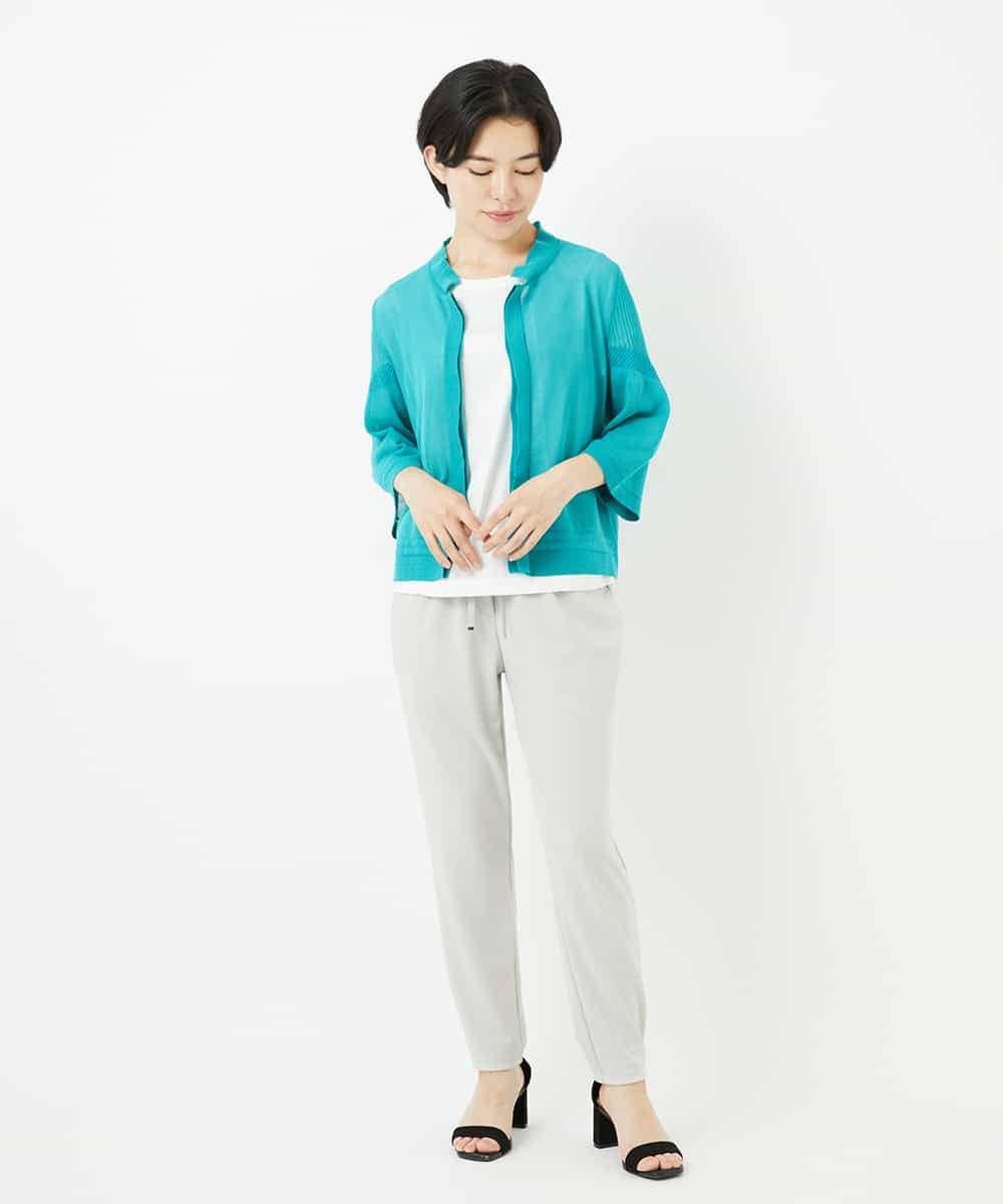 R6QHA81180 HIROKO BIS(小さいサイズ)(メゾン ドゥ サンク) 【小さいサイズ】ストレッチポンチテーパードパンツ ベージュ