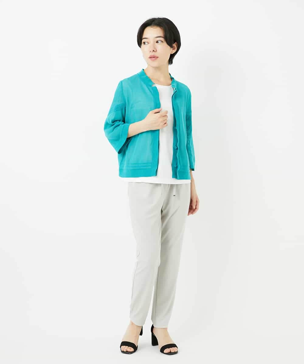 R6QHA81180 HIROKO BIS(小さいサイズ)(メゾン ドゥ サンク) 【小さいサイズ】ストレッチポンチテーパードパンツ ベージュ