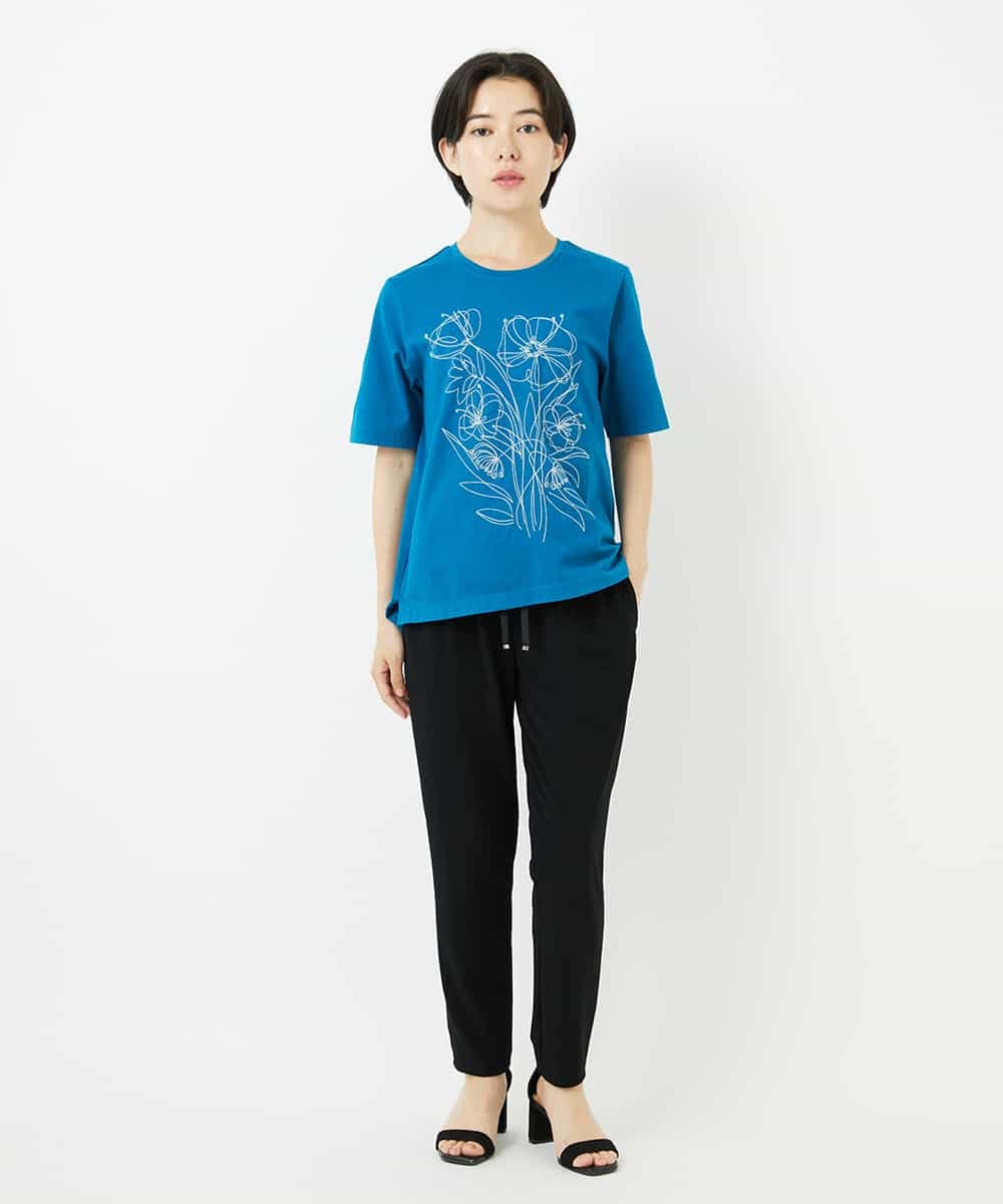 R6QHA81180 HIROKO BIS(小さいサイズ)(メゾン ドゥ サンク) 【小さいサイズ】ストレッチポンチテーパードパンツ ベージュ