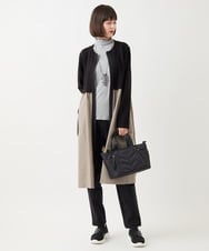 R6TAA20340 HIROKO BIS(小さいサイズ)(メゾン ドゥ サンク) 【小さいサイズ/洗える】タフタジョイントフロントジップワンピース ネイビー系