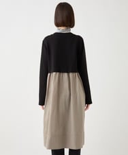 R6TAA20340 HIROKO BIS(小さいサイズ)(メゾン ドゥ サンク) 【小さいサイズ/洗える】タフタジョイントフロントジップワンピース ネイビー系