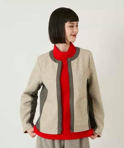 R6TAD25270 HIROKO BIS(小さいサイズ) 【小さいサイズ】異素材ノーカラージャケット