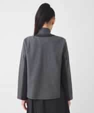 R6TAD25270 HIROKO BIS(小さいサイズ)(メゾン ドゥ サンク) 【小さいサイズ】異素材ノーカラージャケット グレー