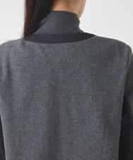 R6TAD25270 HIROKO BIS(小さいサイズ)(メゾン ドゥ サンク) 【小さいサイズ】異素材ノーカラージャケット グレー