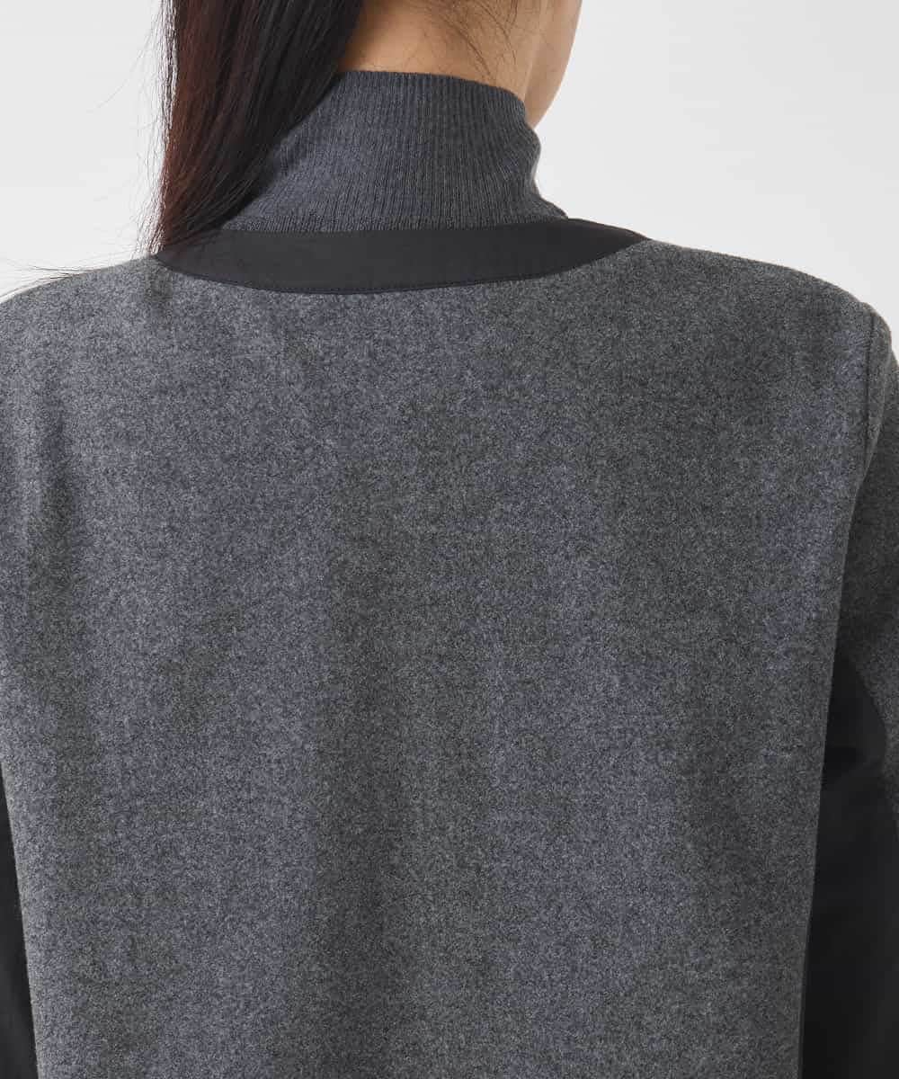 R6TAD25270 HIROKO BIS(小さいサイズ)(メゾン ドゥ サンク) 【小さいサイズ】異素材ノーカラージャケット グレー